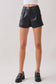 Kennedy Pleated Leather Shorts
