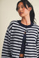 Heather Striped Cardigan Sweater