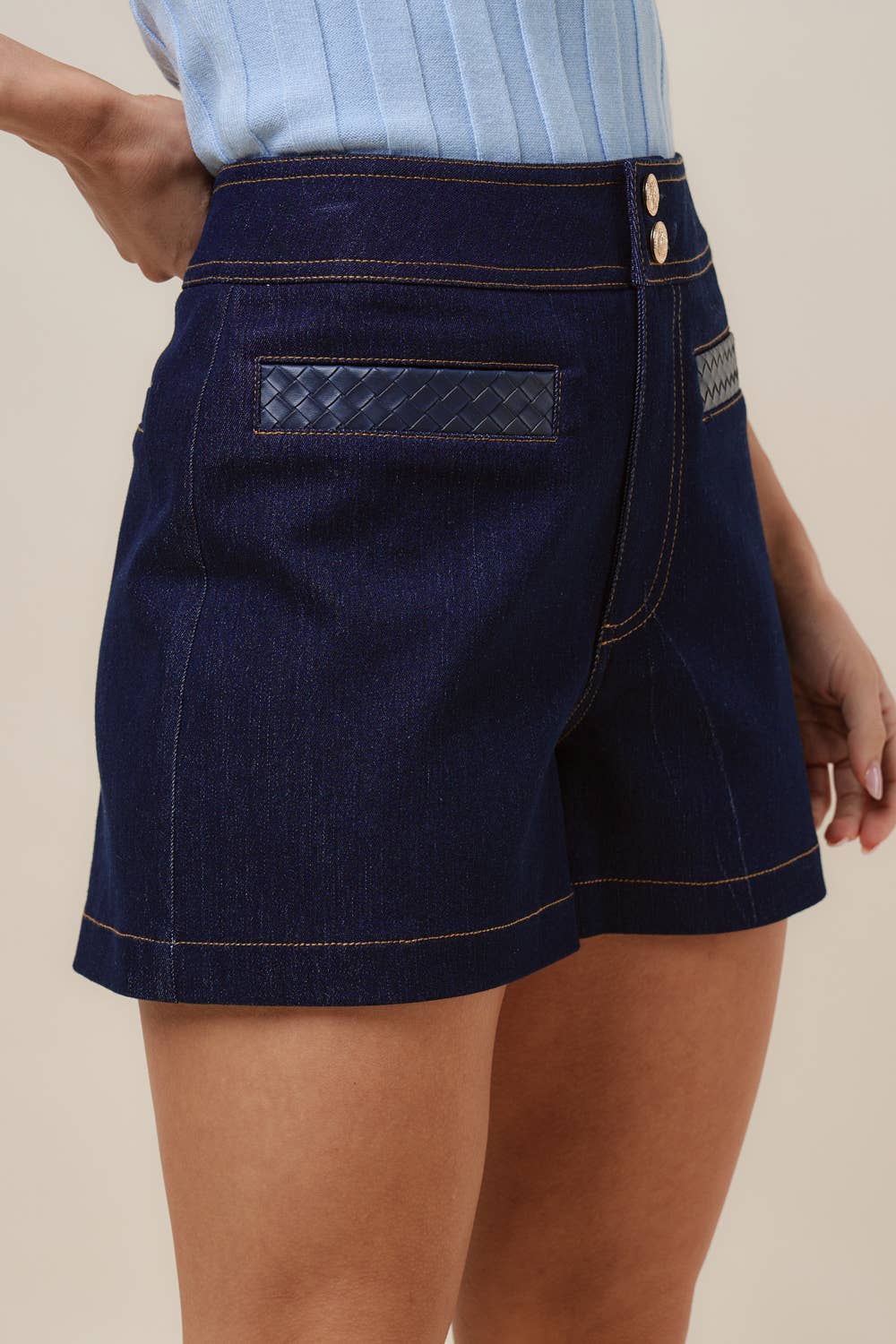 Jolie Braided Denim Shorts