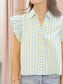 Giana Flutter Sleeve Striped Button Down Top