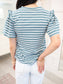 Striped Top with Ruffled Sleeves