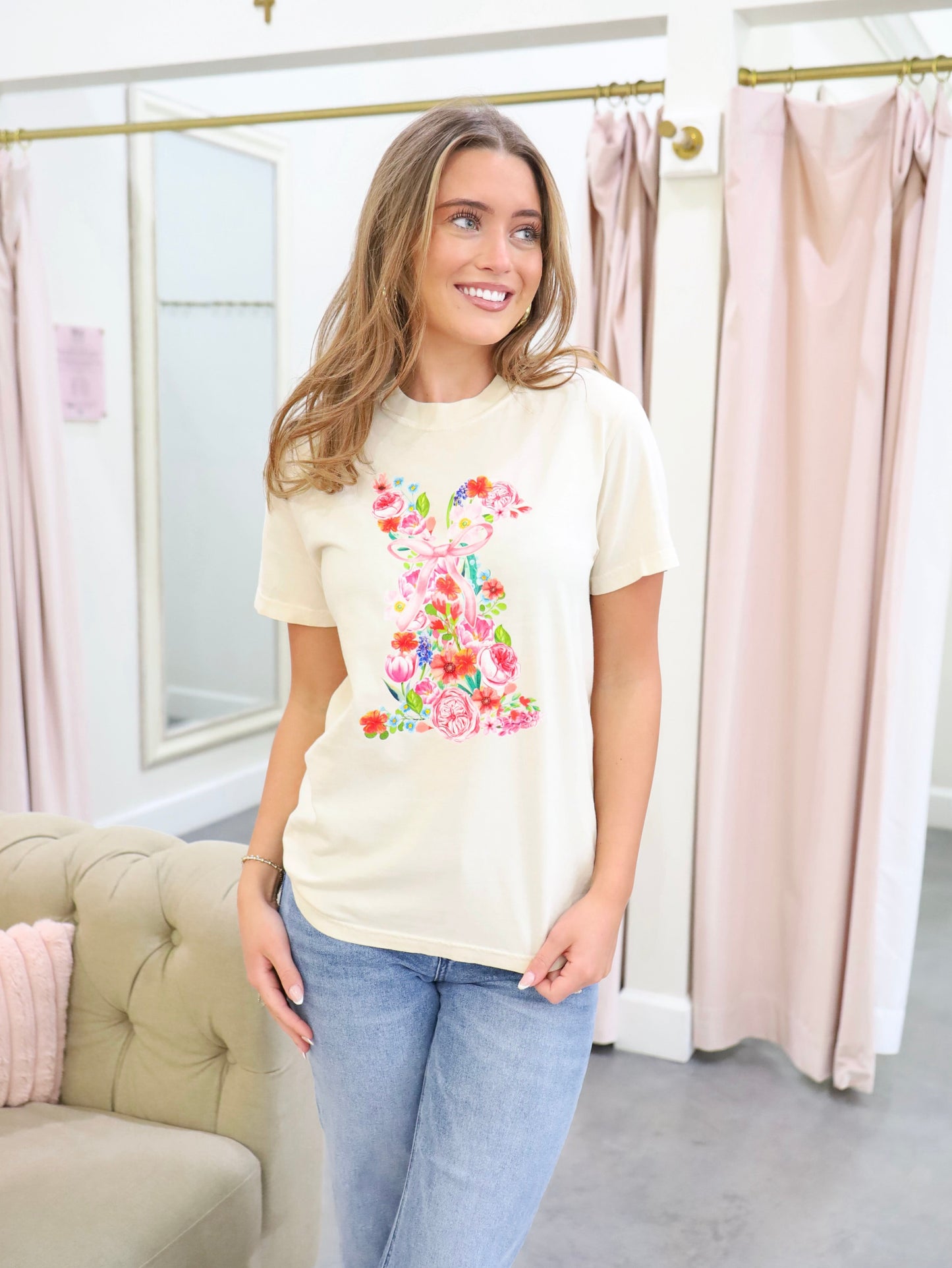 Floral Easter Bunny Tee