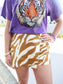 Lila Tiger Print Skort