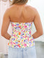 Camille Floral Strapless Top