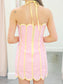 Contrast Piping Halter Dress