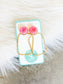 Glitter Top Rectangle Hoops
