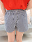 Striped Elastic Waist Shorts