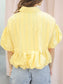 Lola Pleated Puff Sleeve Bubble Hem Top