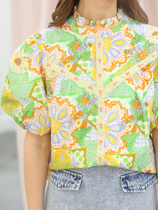 Rowan Floral Embroidered Trim Blouse