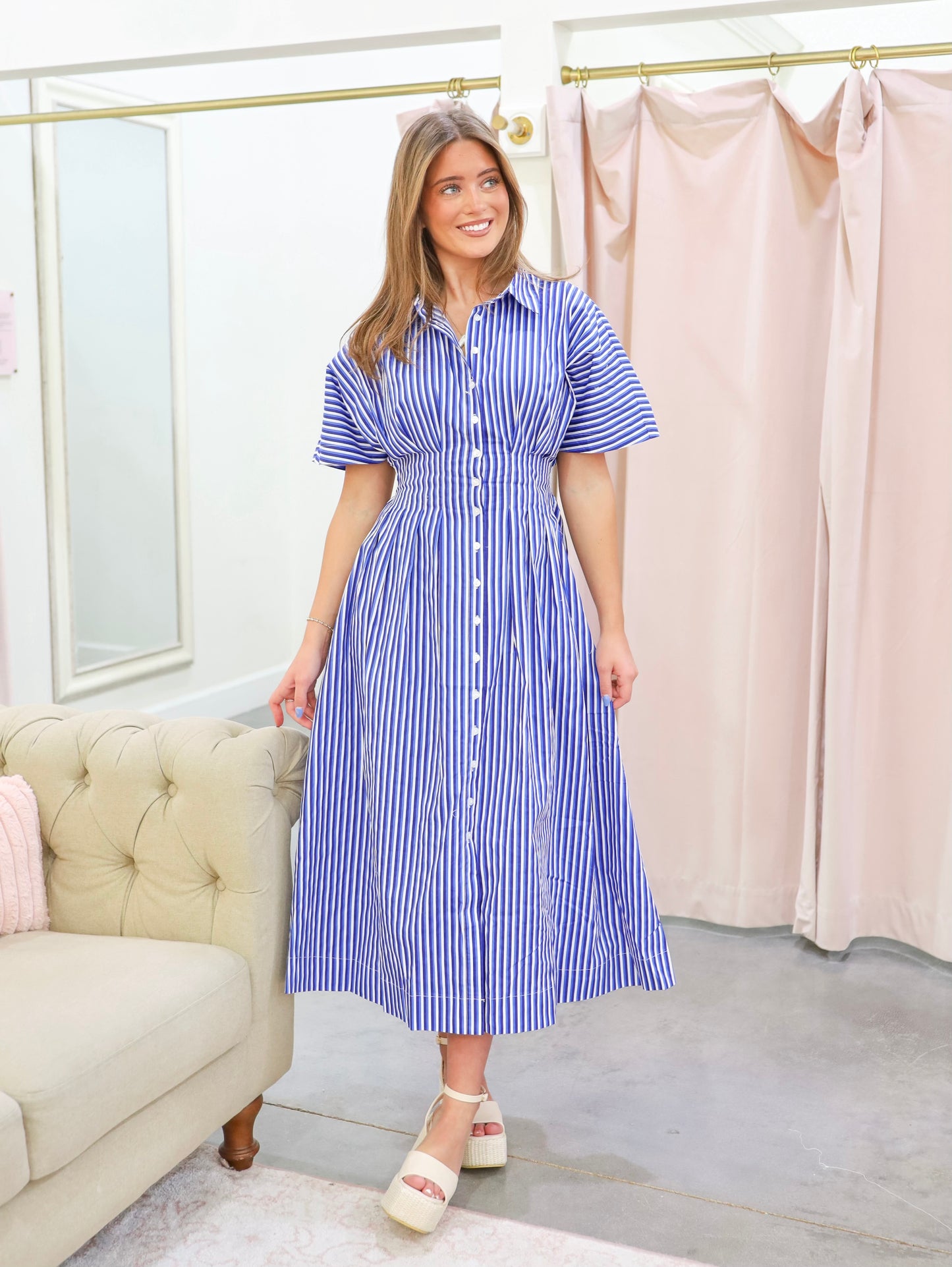 Wilderra Striped Midi Dress