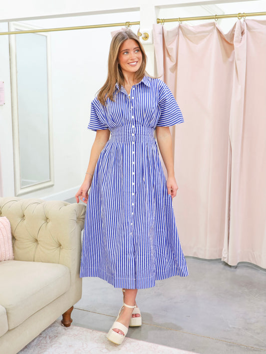 Wilderra Striped Midi Dress