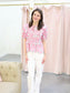 Lainey Tropical Print Ruffle Sleeve Top