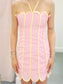 Contrast Piping Halter Dress