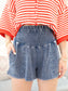 Smocked Waist Mineral Wash Shorts