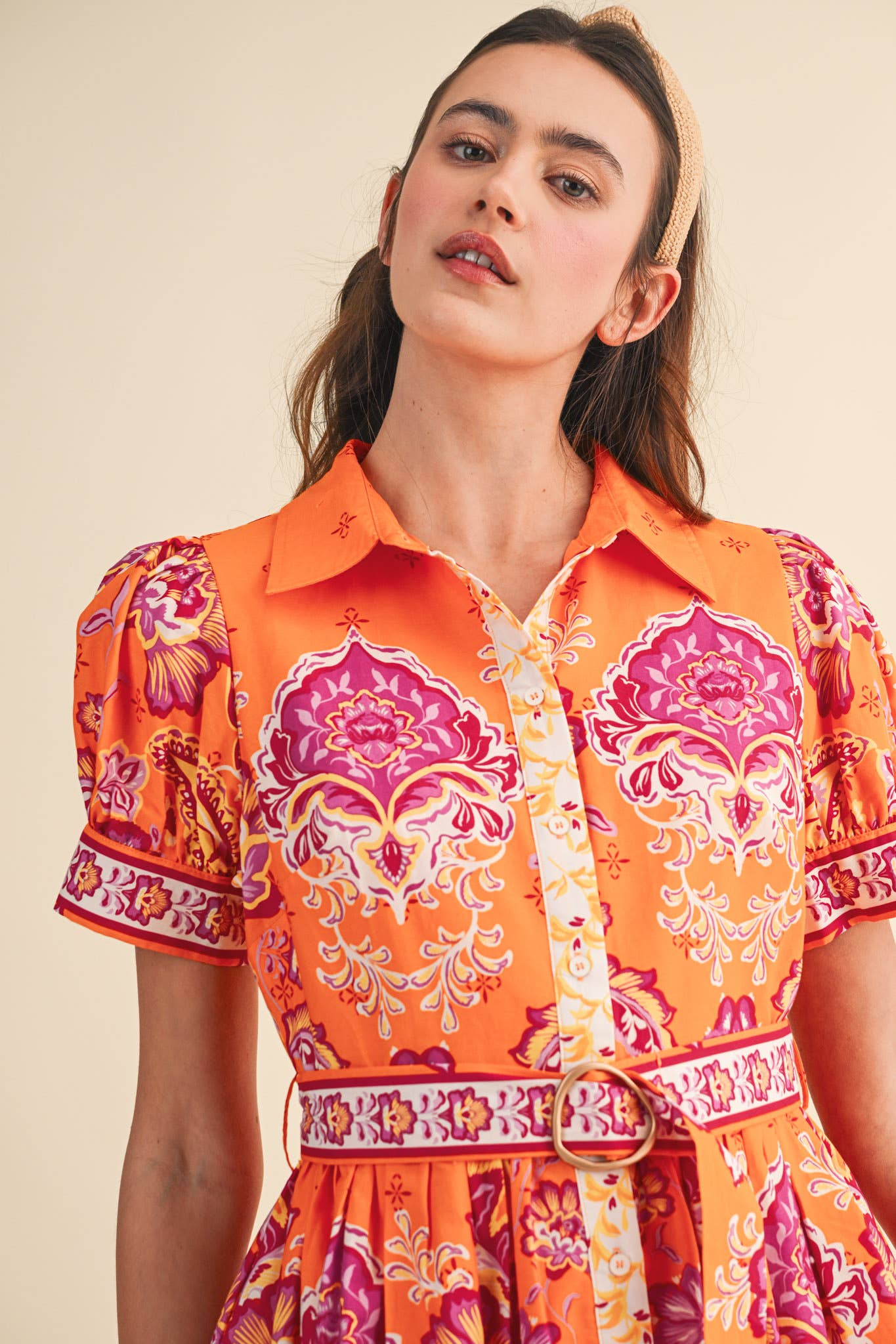 Remi Paisley Belted Dress