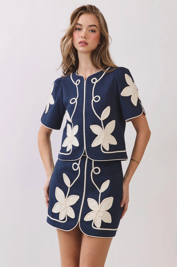 Katy Floral Applique Set
