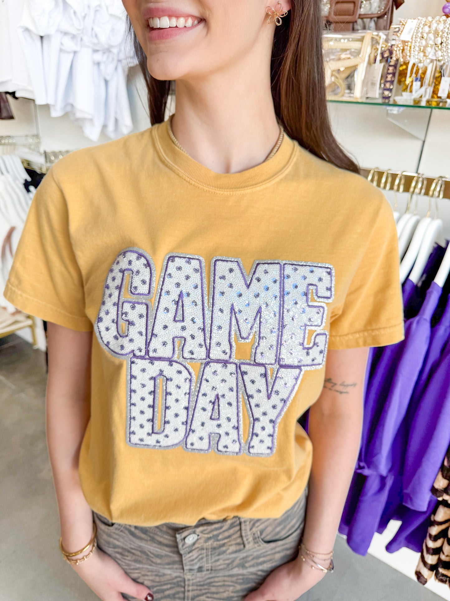 Justine Gameday Sequin Tee