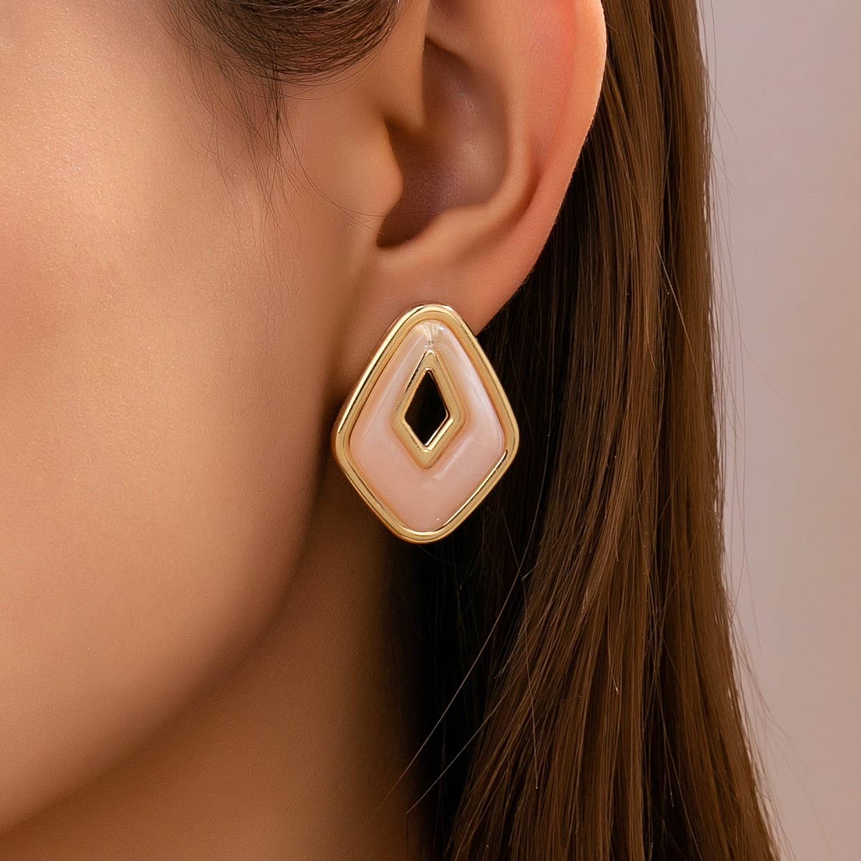 Enamel Stud Earrings