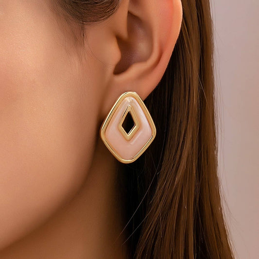 Enamel Stud Earrings
