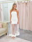 Sheer Skirt Panel Strapless Dress