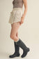 Frayed Hem Paperbag Shorts
