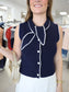 Clara Sleeveless Neck Tie Sweater