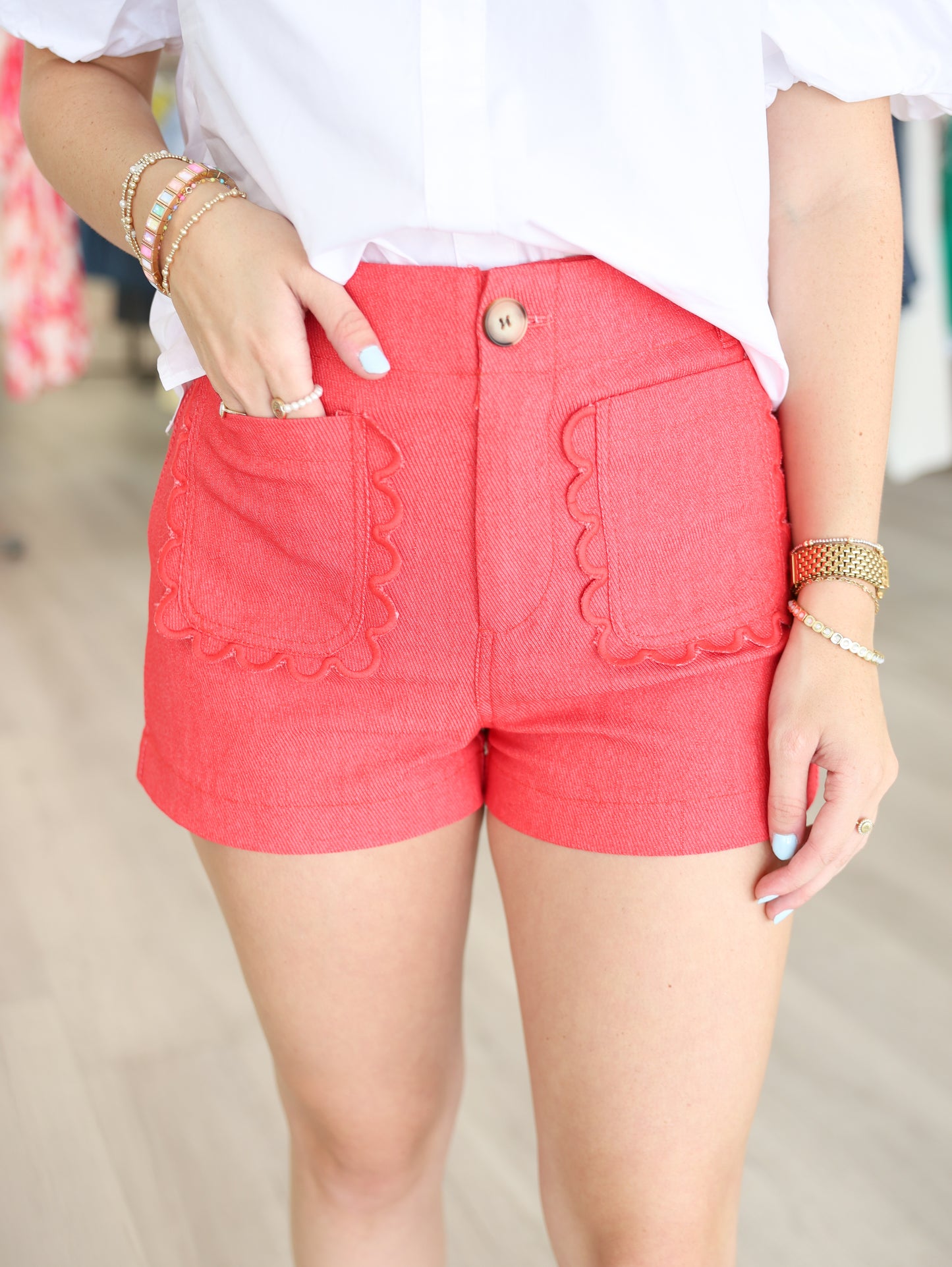 Marin Scalloped Pocket Shorts