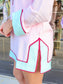 Long Sleeve Color Blocked V-Neck Dress