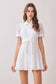 Lace Puff Sleeves Shirt Dress