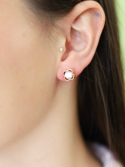 Amelia Luxe Rhinestone Flower Studs