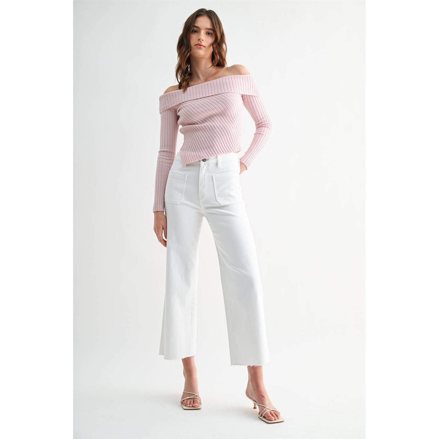 H/R Wide Leg Cropped Hem