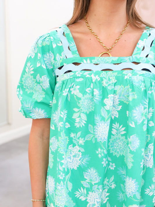 Ric Rac Puff Sleeve Dress