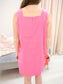 Medallion Embroidered Square Neck Shift Mini Dress