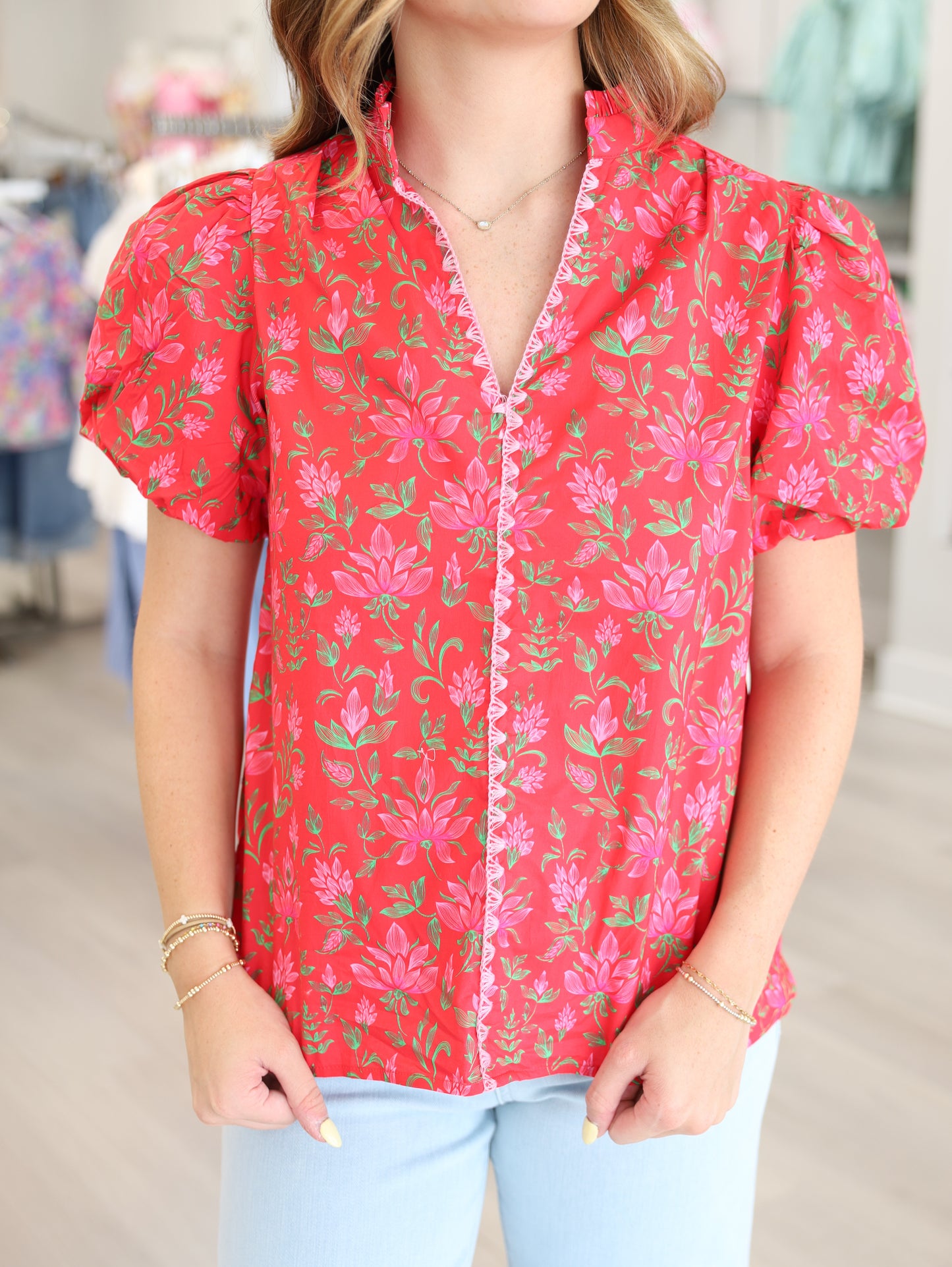 Cherry Floral Top
