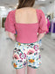 Peggy Poplin Puff Sleeve Cropped Top