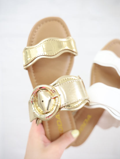 Scallop Double Strap Sandal