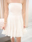 Textured Dot Strapless Dress