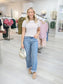 Remy Round Neck Crop Stripe Top