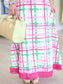 Plaid Fringe Hem Maxi Dress