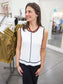 Sylvie Sleeveless Contrast Knit Top