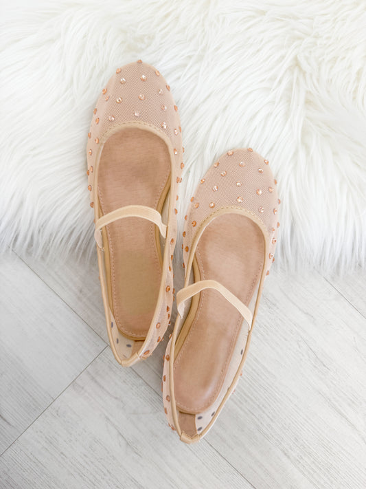 Rhinestone Mesh Flats