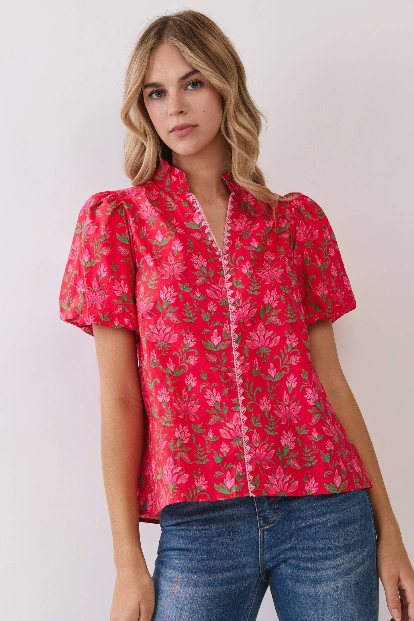 Cherry Floral Top