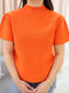Solid Puff Sleeve Knit Top
