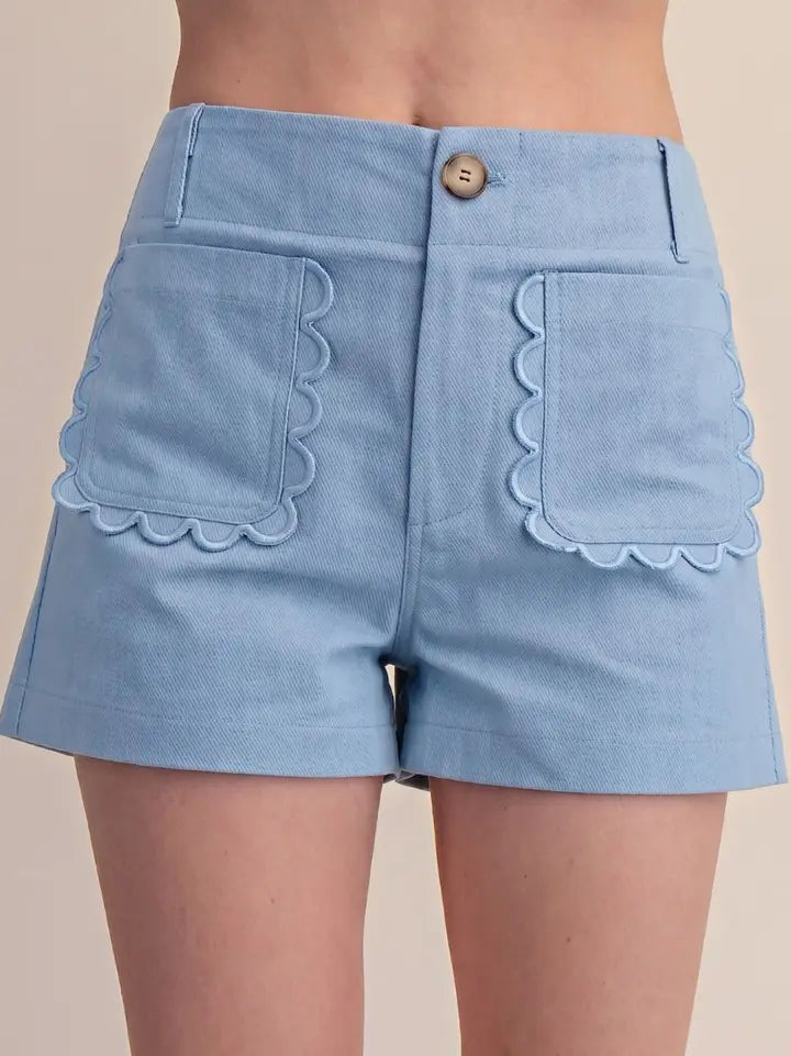 Marin Scalloped Pocket Shorts