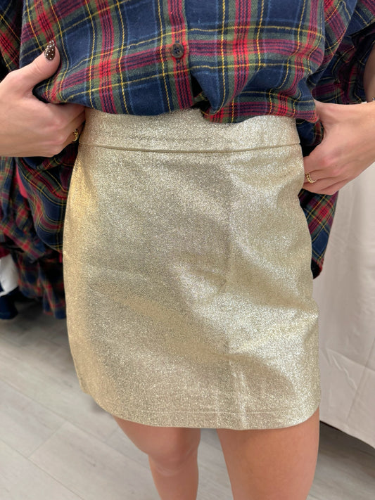 Foil Faux Leather Mini Skirt