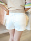 White Utility Denim Shorts