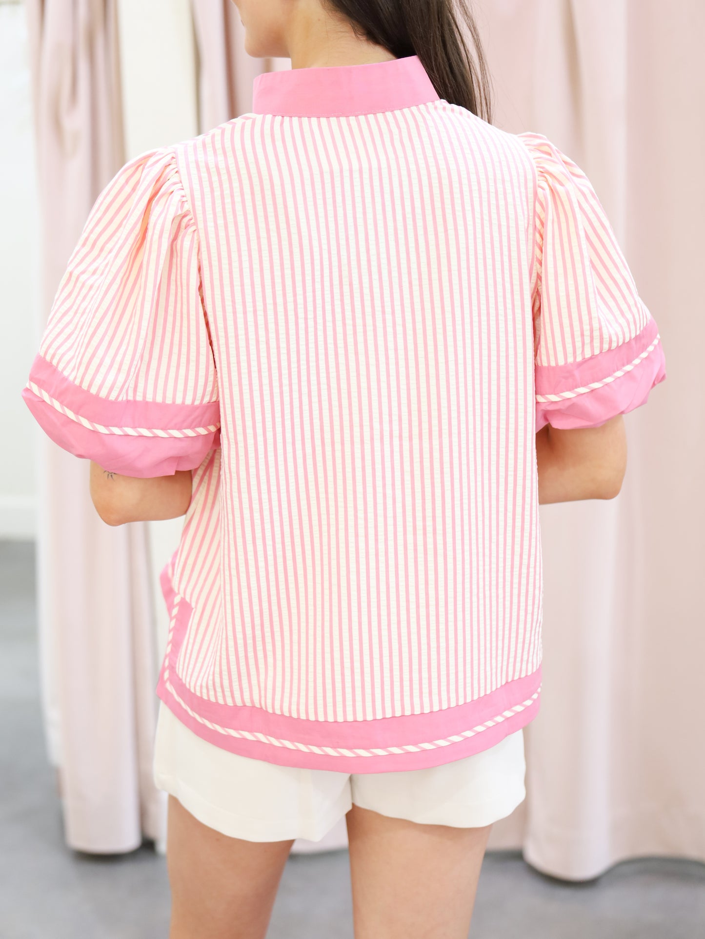 Haley Striped Puff Sleeve Top