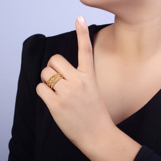 Triple Band Statement Ring