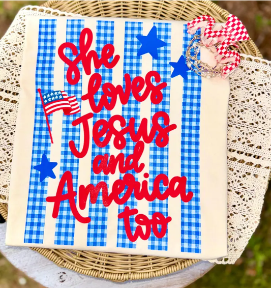 Loves Jesus and America Tee