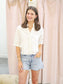 Cate Ruffle Collar Button Down Blouse